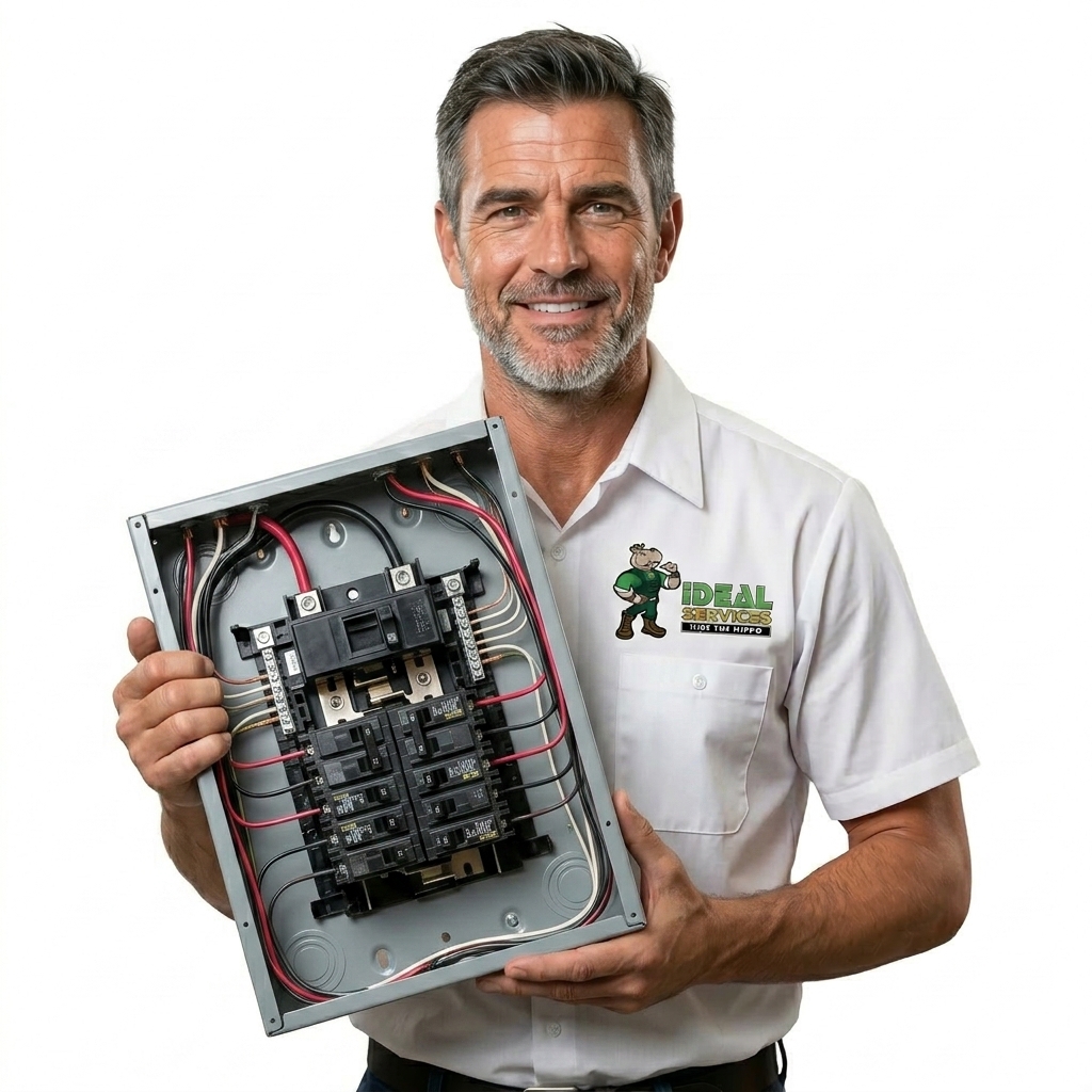 Man holding electrical panel 202606280232